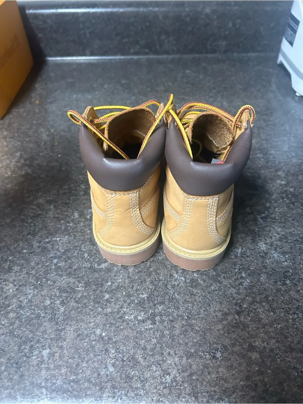 Timberland Wheat Nubuck Boots with Yellow-Brown Laces